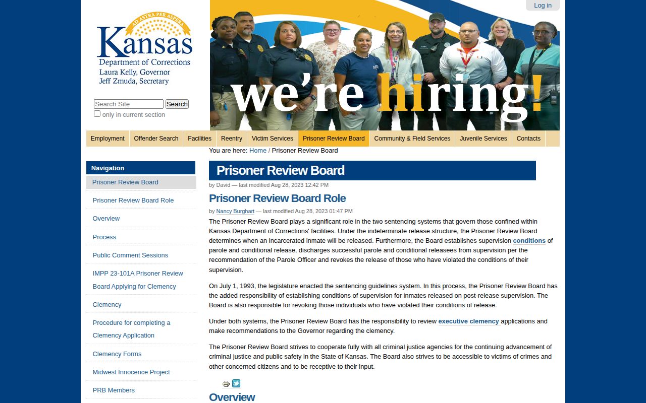Kansas Prisoner Review Board source for Allen County parole records